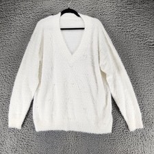 Sweater Womens XL Cream Pearl