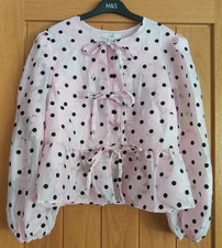 M&S Polka Dot Tie Front Puff