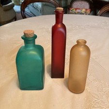 3 Coloured Glass Bottles, 3