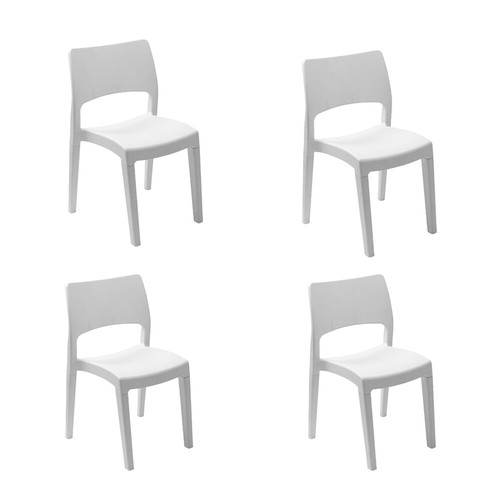 White black stackable plastic - black,