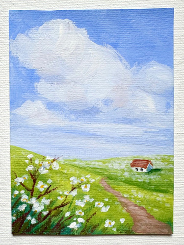Aceo original art cottagecore - original, art,