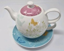 Portmeirion Dawn Chorus Tea for One Teapot and Cup and Saucer