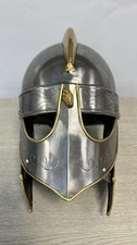 Handcrafted Viking Wolf Armor Helmet Silver Gold | Medieval Metal Knight