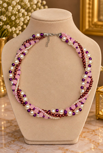 Pink purple faux - &, pearl