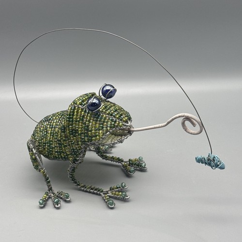 Glass beaded wire sculpture - glass,