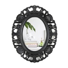 Oval Baroque Hanging Mirror Beautiful Wall Mirror Chic Mirror Home Decor 54X44Cm