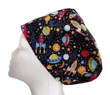 Rockets Spaceships Scrub Cap Hat Doctor Theatre Nurse Hospital OD PVet Surgical
