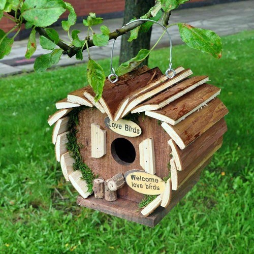 Wooden hanging garden bird - garden,