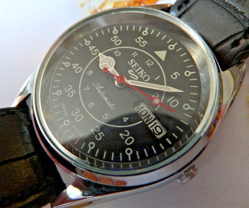 Seiko black fleiger style - "fleiger, style"