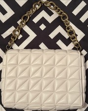 Zara Beige Quilted Shoulder