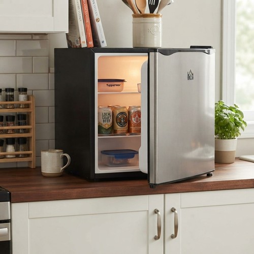 46l silver mini fridge with - mini,