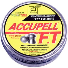 Webley AccuPell FT .177 Target Airgun Pellets With Napier Pellet Lube 500 Tin