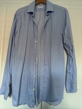 TM Lewin Men’s Shirt Light Blue 17 Collar 36 Sleeve Fitted Immaculate Condition