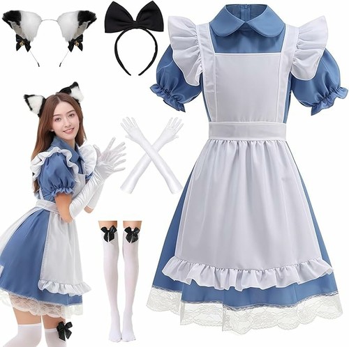 Blue maid cosplay - blue,