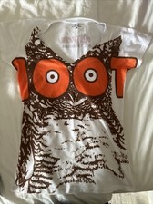 VTG HOOTERS V-NECK OWL T-SHIRT TEE TOP WOMEN  LARGE MADE USA ST THOMAS BVI