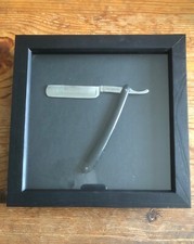 Vintage German Made THE HAMBURG RING Straight Razor in Display Frame