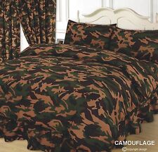 CAMOUFLAGE KHAKI GREEN BROWN DUVET / QUILT COVER BEDDING SETS ARMY BEIGE