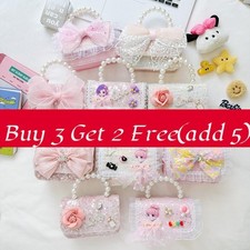 Childrens Pearl Handbag With Glittering Sequin For Daily Use Perfect For Girls