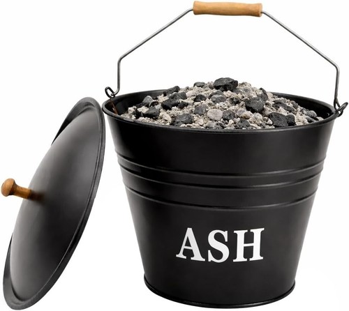 12l ash bucket with lid - 12l,