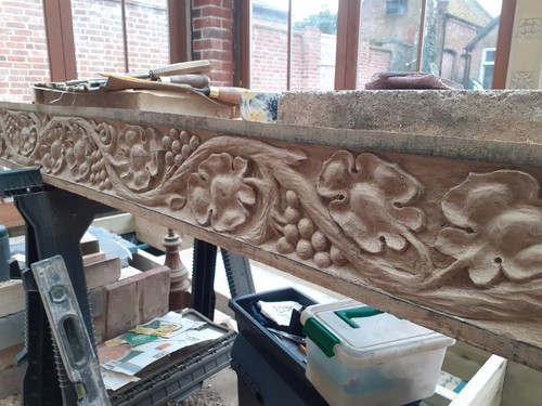 Carved oak beam - carved,