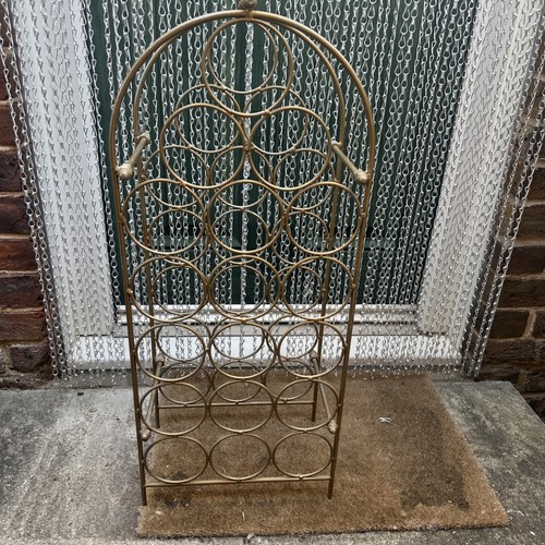 Gold metal bottle wine - metal, rack