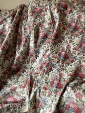 Vintage Cotton  Floral Cottage Core Curtains Each 48 in Long  X  51 in Wide