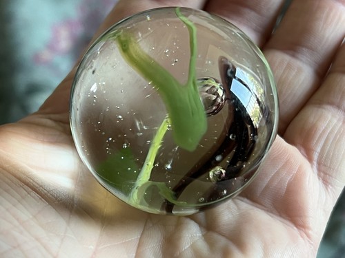 Large pale green brown glass - pale,