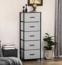 Tall Chest Drawers Vintage Industrial Cabinet Rustic Narrow Metal Tallboy Unit