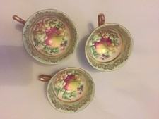 ASHLEY FINE BONE CHINA TRIO CUPS MADE IN ENGLAND 22 KT. GOLD