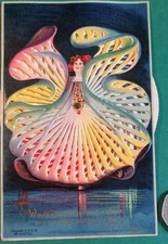 ANTIQUE LOÏE FULLER PSYCHEDELIC/ART NOUVEAU KALEIDOSCOPE POSTCARD. FULLY WORKING