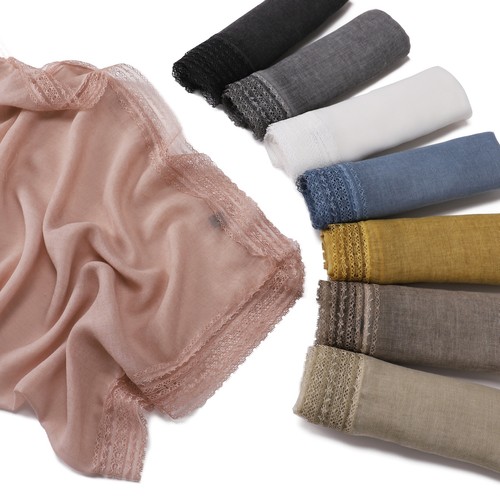 Lace edged scarves muslim - edged,