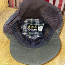 Barbour Men's Dark Green Wax Cap 100% Waxed Cotton, Water-Resistant Size XL