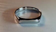 Silver Stainless Steel Signet Ring For Men And Women Size U