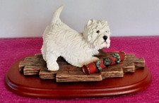 Leonardo Westie West Highland Terrier Dog With Christmas Cracker Figurine Gift