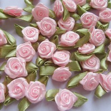 Mini Small Satin Ribbon Rose