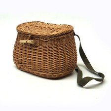 Hand made wicker fishing - made, creel