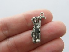 12 Golf bag charms antique silver tone SP38