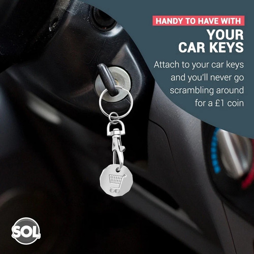 Trolley coin keyring - coin,