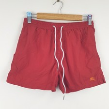 Burberry Brit Swim Shorts Mens Small Red Mesh Lined Designer Beach Trunks
