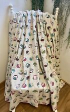 Neutral Blue Pink Teal Green Owls Cotton Curtains 78Wx54D Lined Kids Babies Room