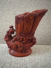 Carved Statue / Vase - Chinese Boxwood - Peacock Design - 20cm - Unusual Item
