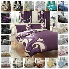 4 PCS Complete Bedding Set Duvet Quilt Cover Fitted Sheet Pillowcase Double King