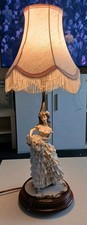 Vintage A. Belcari 1997 Italian Figurine Lamp Lady Porcelain Capodimonte Style