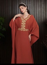 Al Najma Women's Batwing Sleeve Dress With Embroidered Design