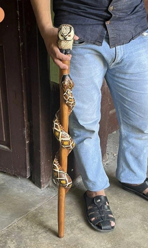 Hand carved wooden walking - hand-carved,
