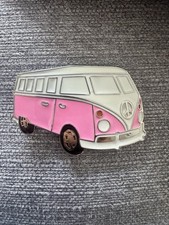 VW Camper Van Belt Buckle Pink