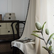 Tassel Design Semi Blackout Curtains Cotton Elegant Easy Ring Install 59x220cm