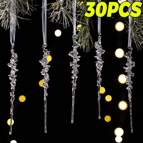Clear acrylic icicle ornaments - clear,