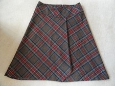 Vintage Hobbs tartan check wool midi skirt asymmetric hem size 12 steampunk VGC-