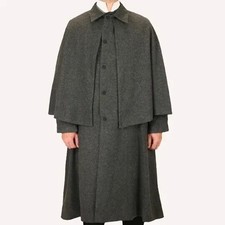 Men's Grey Wool Inverness